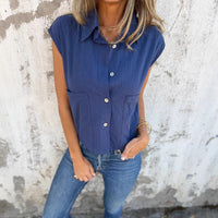 Selene Blouse with Short Sleeve and Pockets