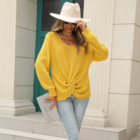 Selene Casual Knit Sweater with V-Neck
