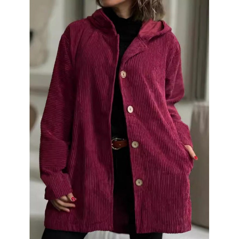 Selene Corduroy Jacket with Hood