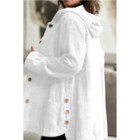 Selene Corduroy Jacket with Hood in White
