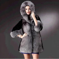 Selene Elegant Parka with Hood in Charcoal