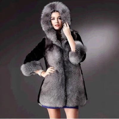 Selene Elegant Parka with Hood in Charcoal