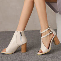 Selene Heeled Leather Sandals in Emerald