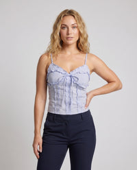 Selene Linen Set with Ruffles and Fitted