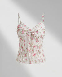 Selene Linen Set with Ruffles and Fitted in Multicolour