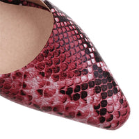 Selene Snake-Embossed Pumps in Crimson