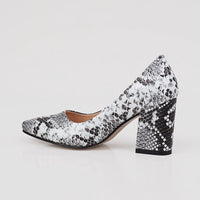 Selene Snake-Embossed Pumps in Pearl