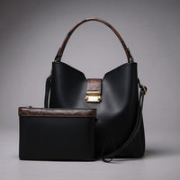 Selene Snake-Embossed Shoulder Bag in Charcoal