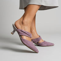 Selene Suede Mule in Lavender