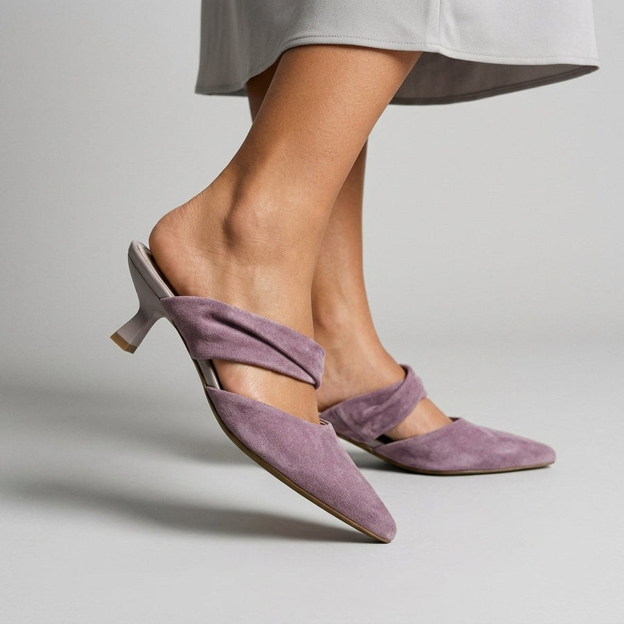 Selene Suede Mule in Lavender