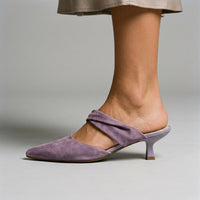 Selene Suede Mule in Lavender