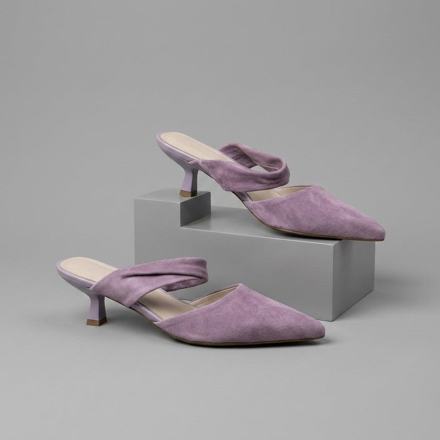 Selene Suede Mule in Lavender