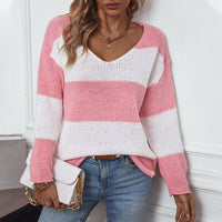 Selma Casual Knit Sweater with V-Neck