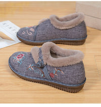 Selma Shoes with Embroidery in Blue