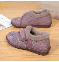 Selma Shoes with Embroidery in Red