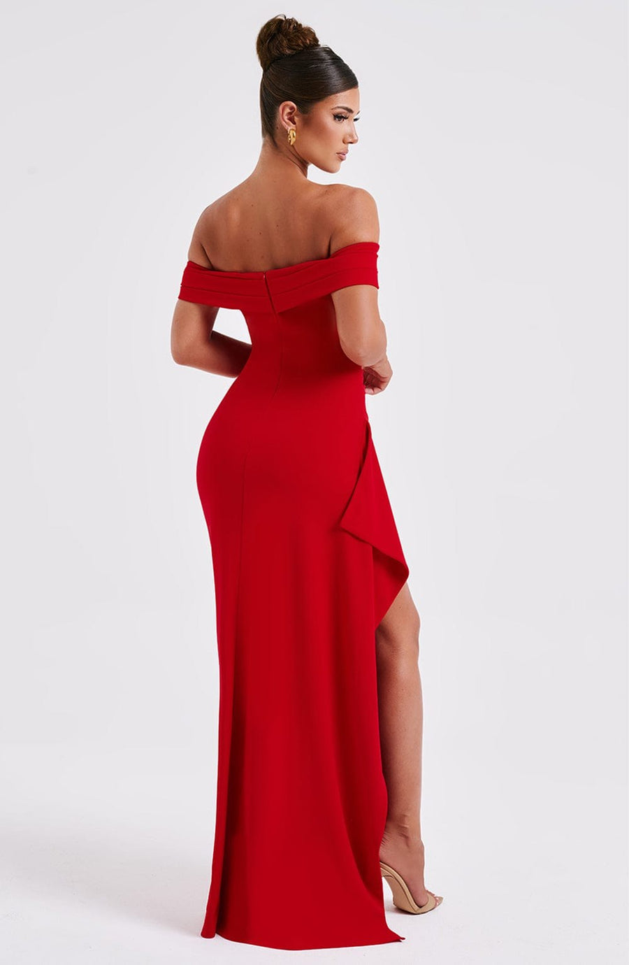 Selvaine Women's Sequin Party Dress Maxi Gown in Red