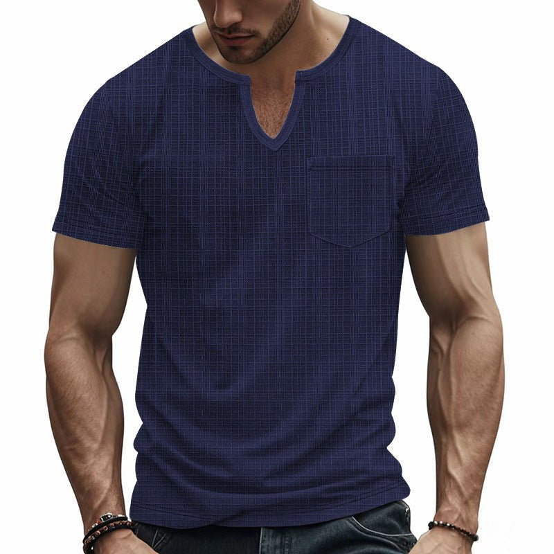 Sem Linen Shirt with V-Neck and Short Sleeve