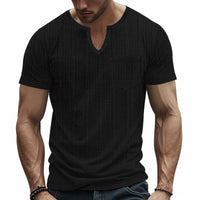 Sem Linen Shirt with V-Neck and Short Sleeve