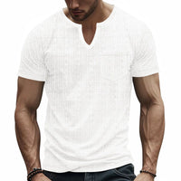 Sem Linen Shirt with V-Neck and Short Sleeve