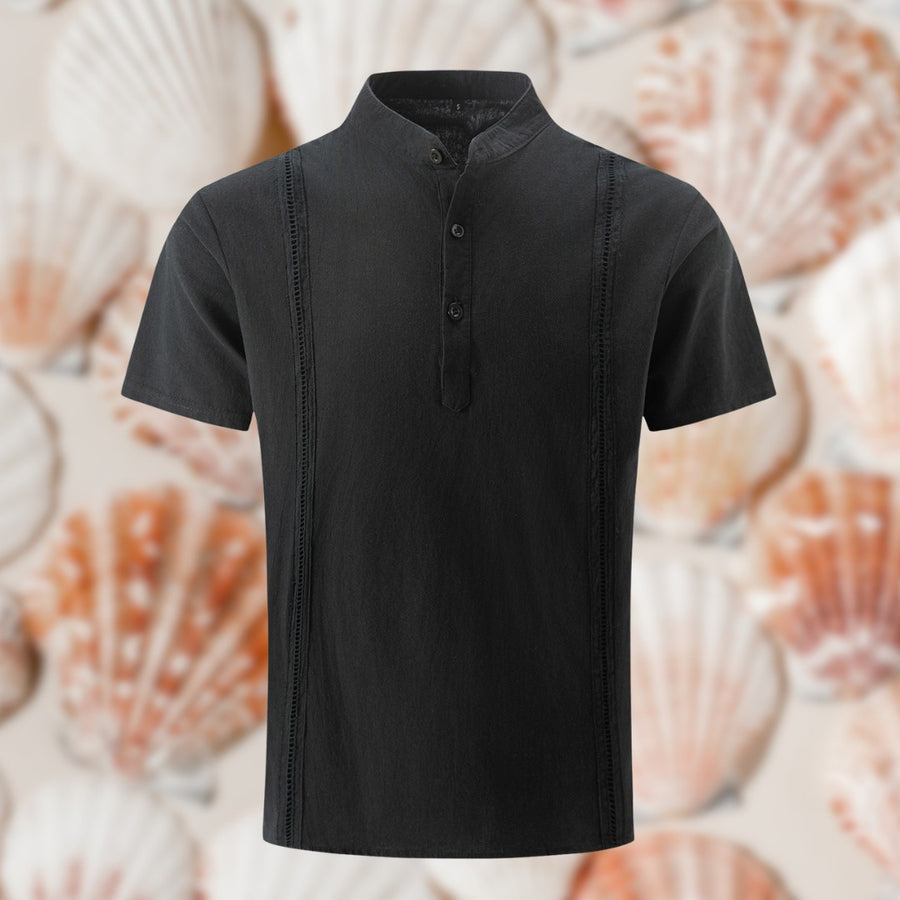 Sem Shirt with Embroidery in Black