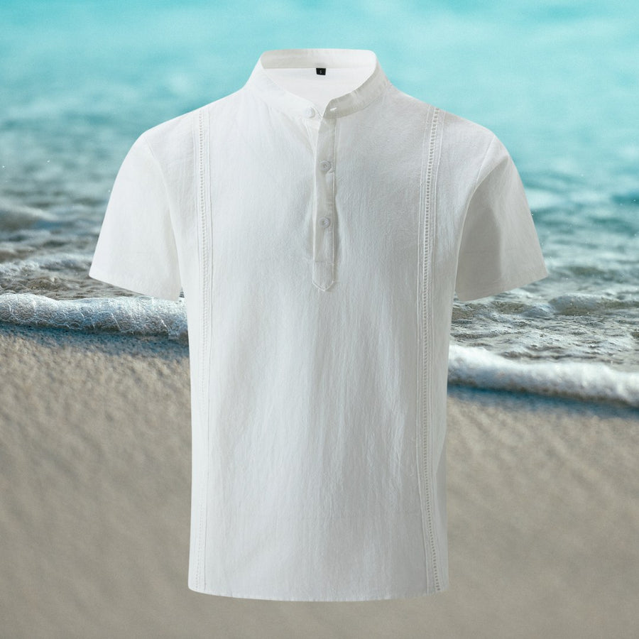 Sem Shirt with Embroidery in White