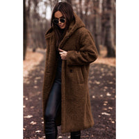 Senna Coat with Hood in Brown
