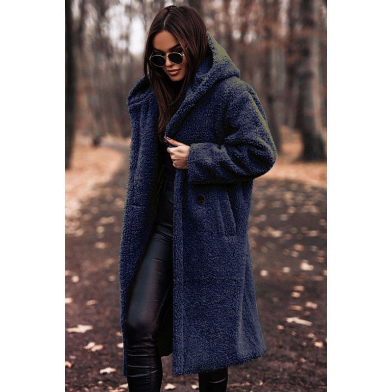 Senna Coat with Hood in Navy