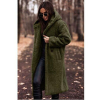 Senna Coat with Hood in Olive Green