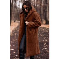 Senna Coat with Hood in Rotbraun