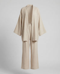 Senna Linen Blend Trousers in Beige