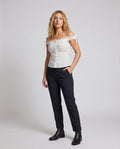Senna Linen Top with Button Front and Fitted