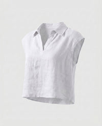 Seren Casual Linen Top in White