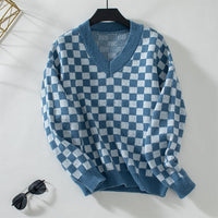 Seren Casual Sweater with V-Neck in Blue