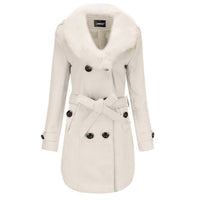 Seren Elegant Trench Coat in White