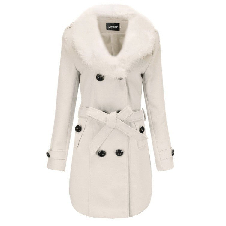 Seren Elegant Trench Coat in White