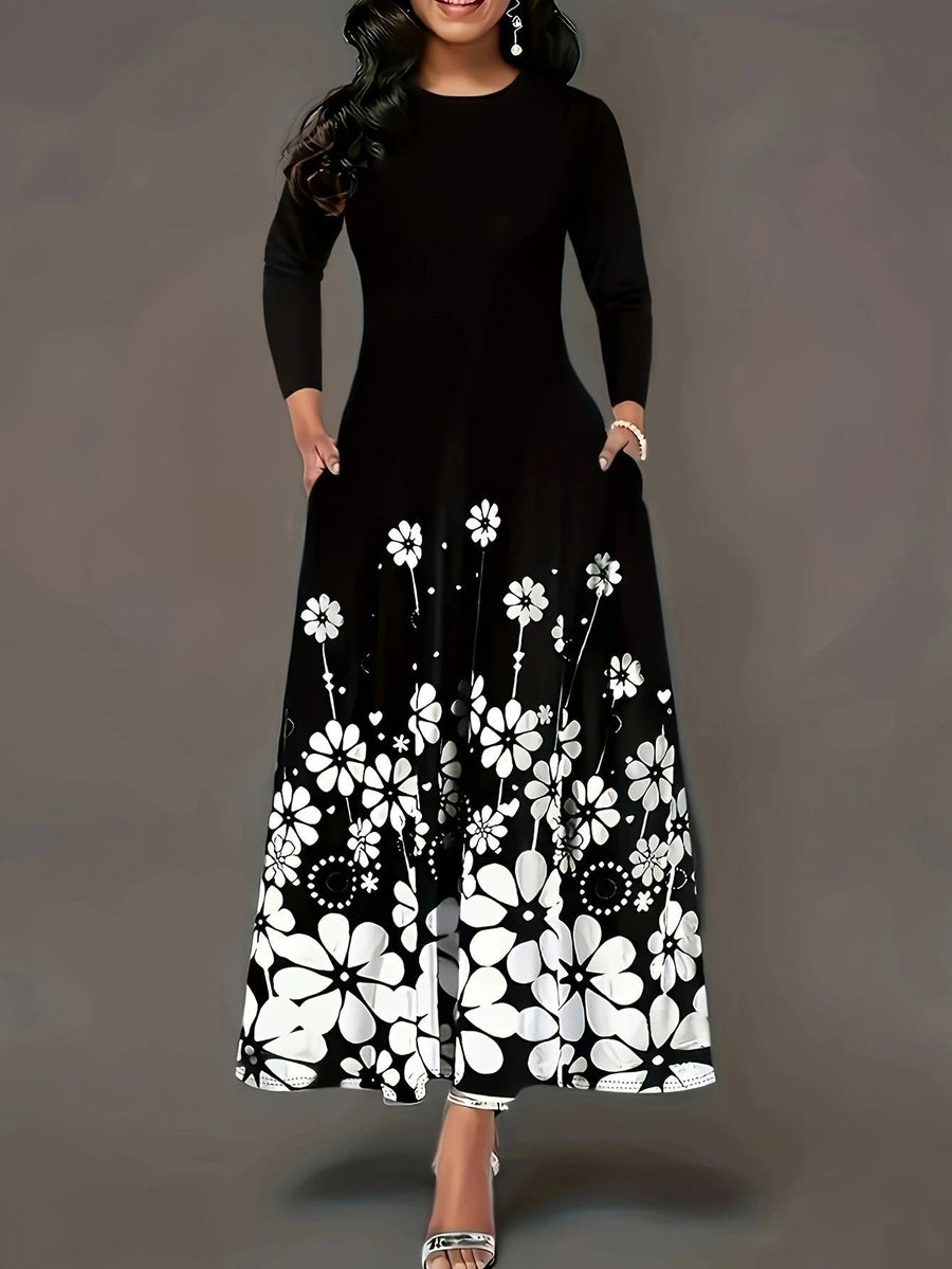 Seren Maxi Dress with Pockets in Black