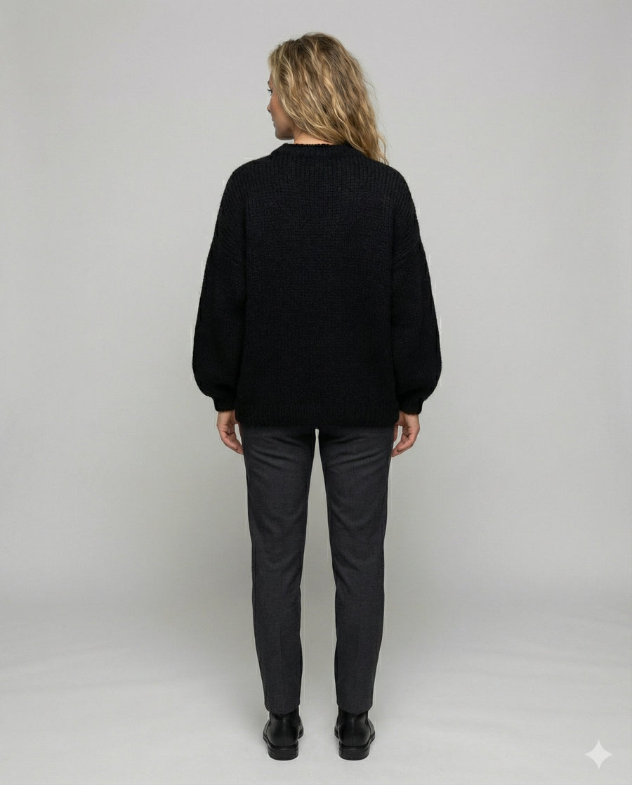 Seren Sweater with Oversized in Black