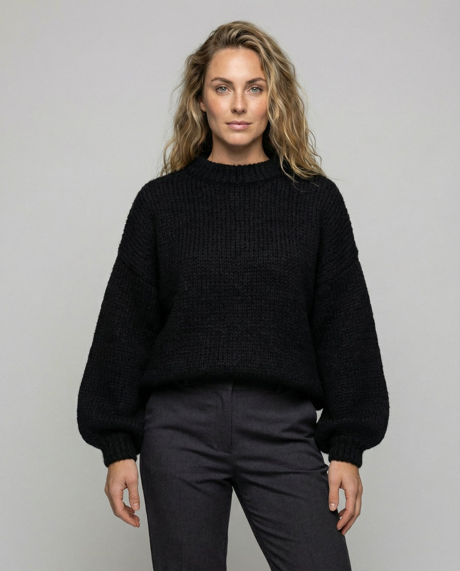 Seren Sweater with Oversized in Black