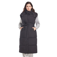 Seren Vest with Belted and Hood in Black