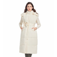 Seren Vest with Belted and Hood in White