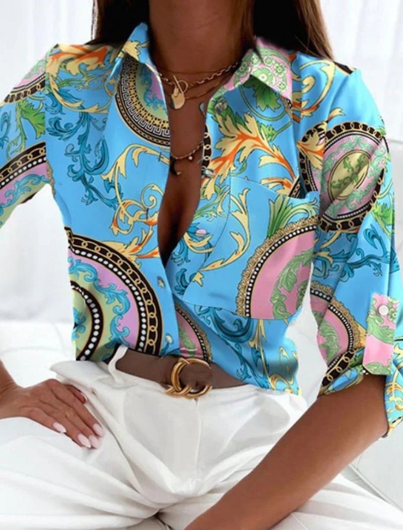 Serena Blouse in Blaupause