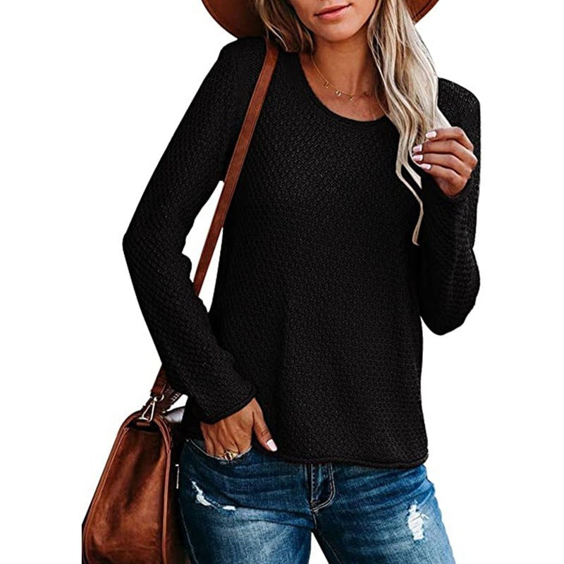 Serena Casual Knit Sweater in Black