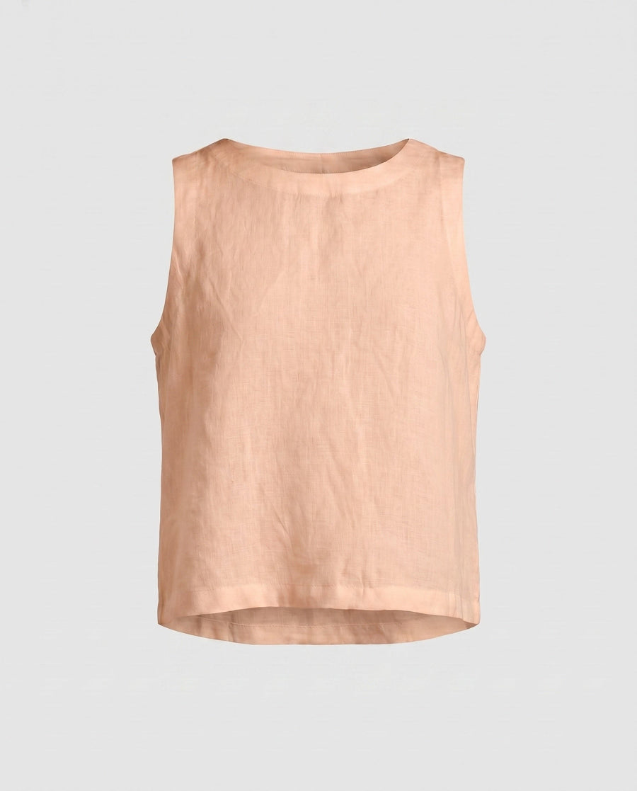 Serena Casual Linen Top in Pink