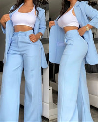 Serena Elegant Blazer in Sky Blue