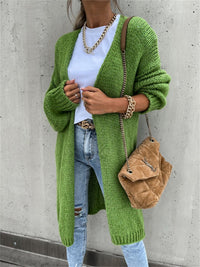 Serena Knit Coat with Pockets in Green