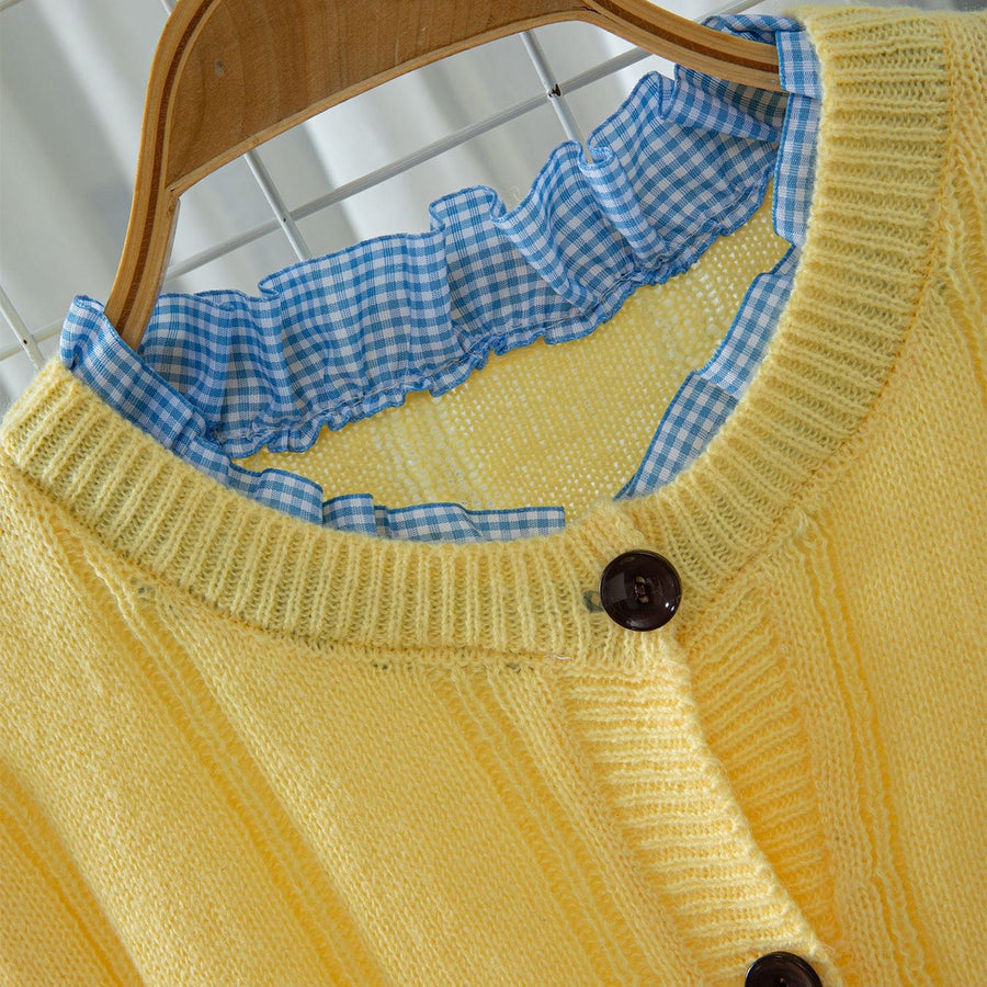 Serena Lightweight Knit Cardigan with Ruffles