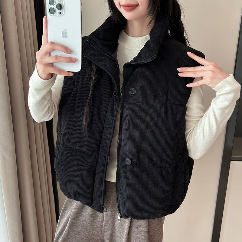 Serena Vest with Pockets in Black