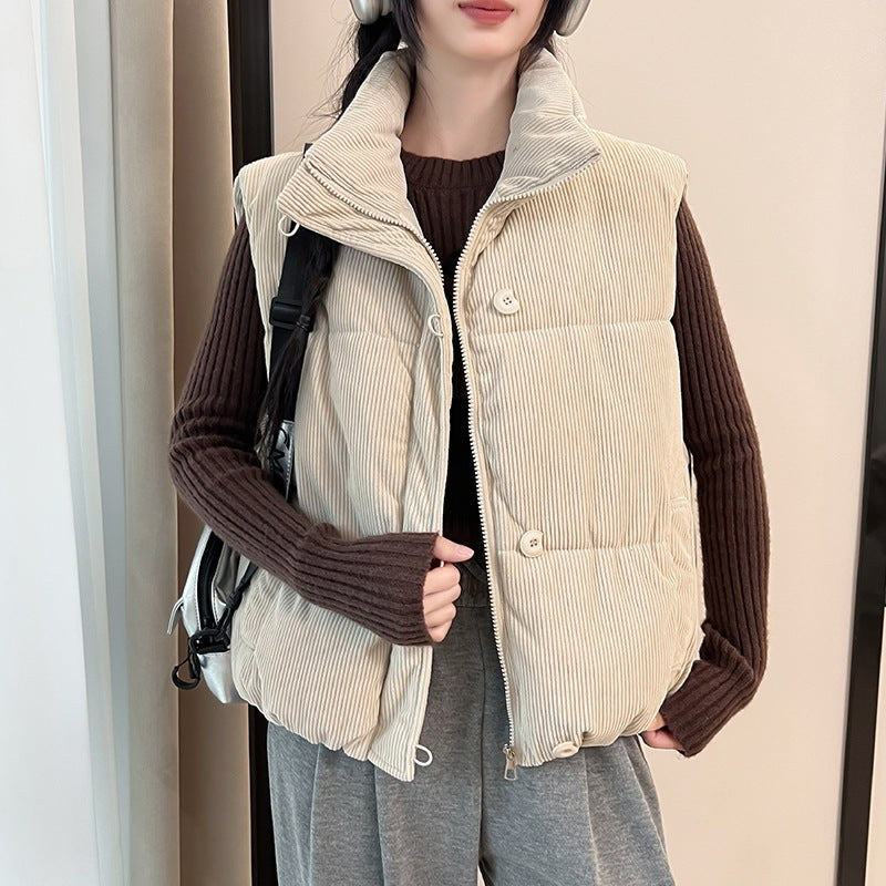 Serena Vest with Pockets in Cream