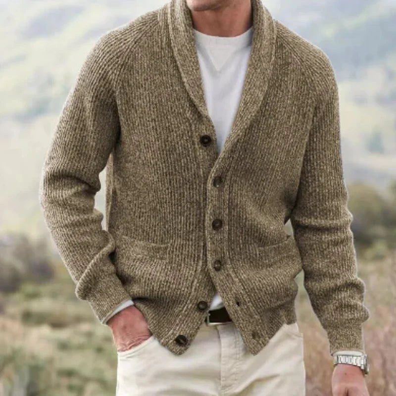 Severin Vintage Vest with V-Neck in Camel