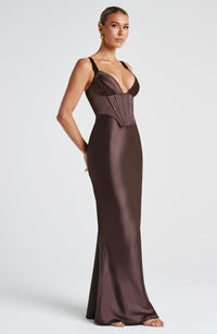 Joan Maxi Dress – Plum Brown